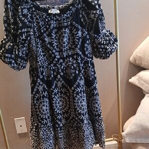 Hayden Black and White Geometric Long Sleeve Dress